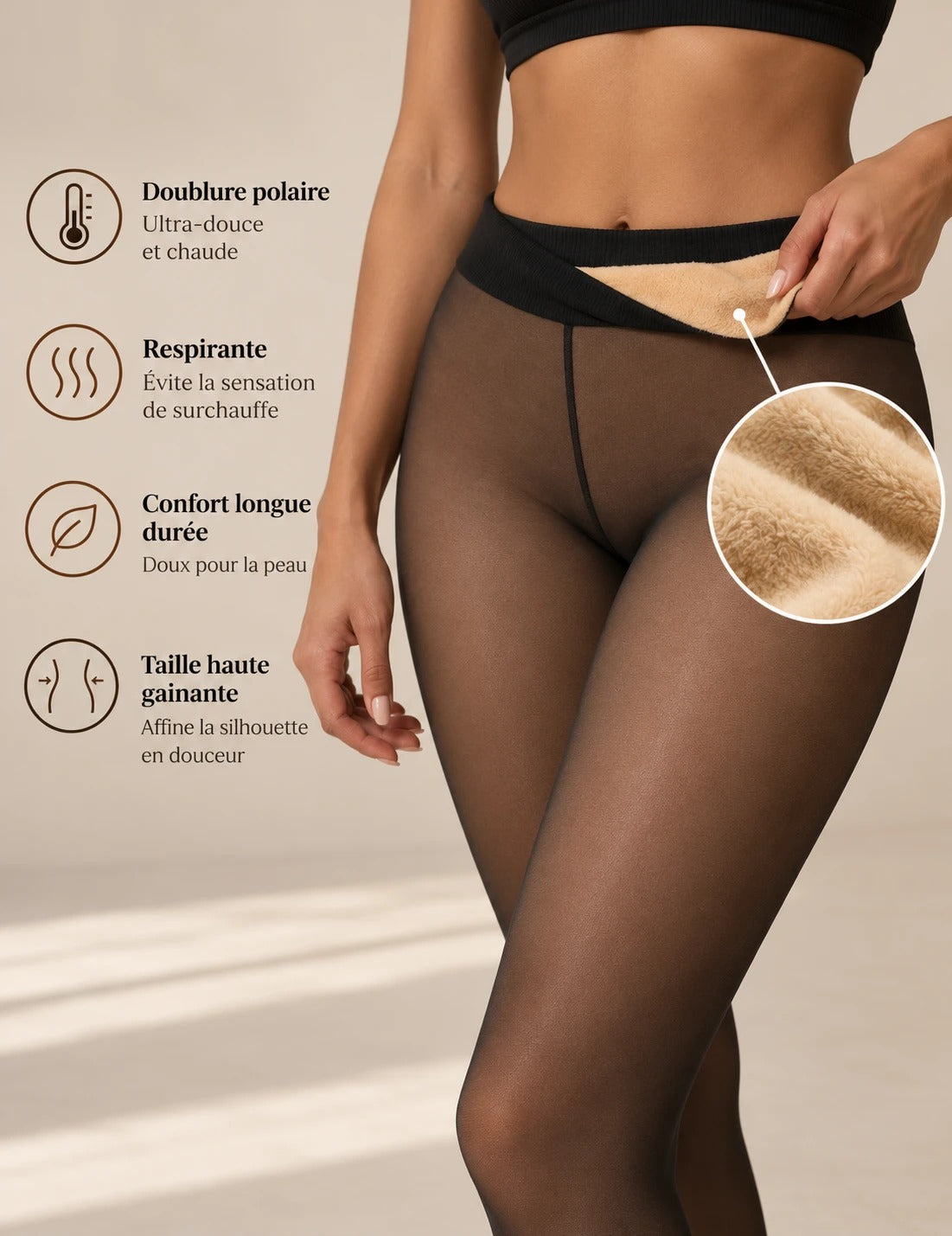 Doublure polaire du collant Cocon Paris